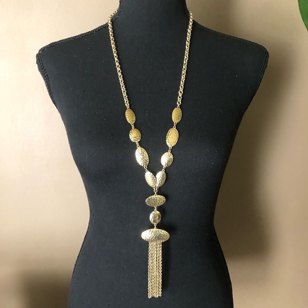 Erica Lyons Tassel Necklace in Gold tone
